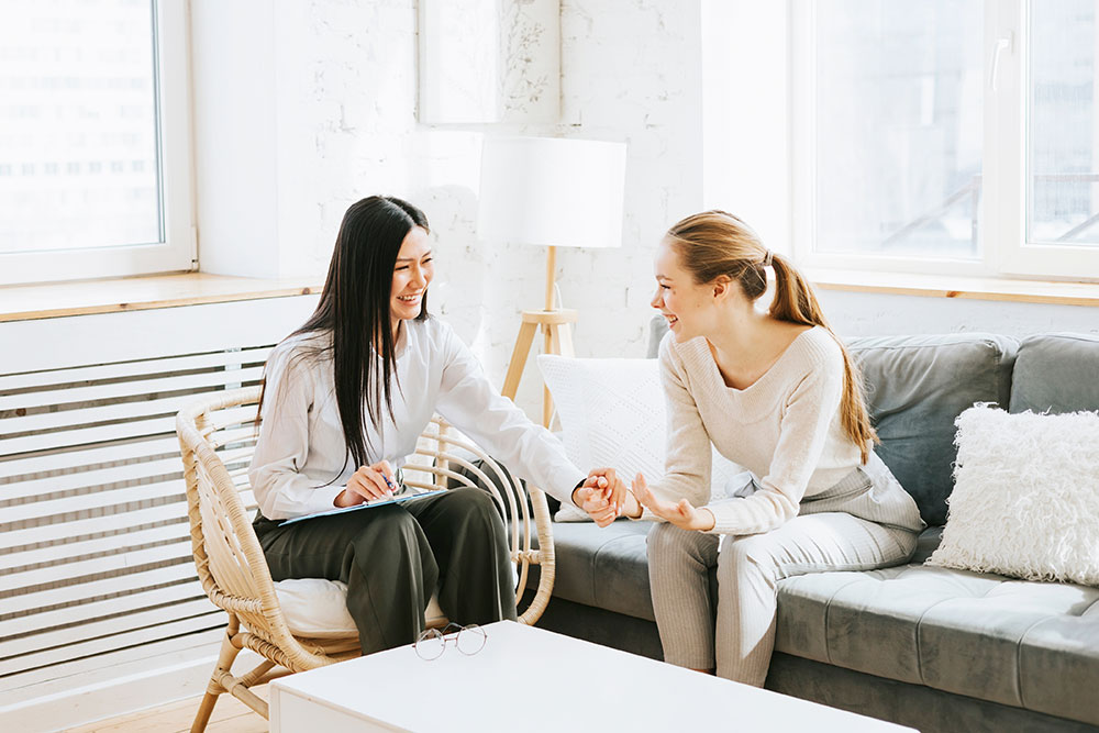woman seeking professional support