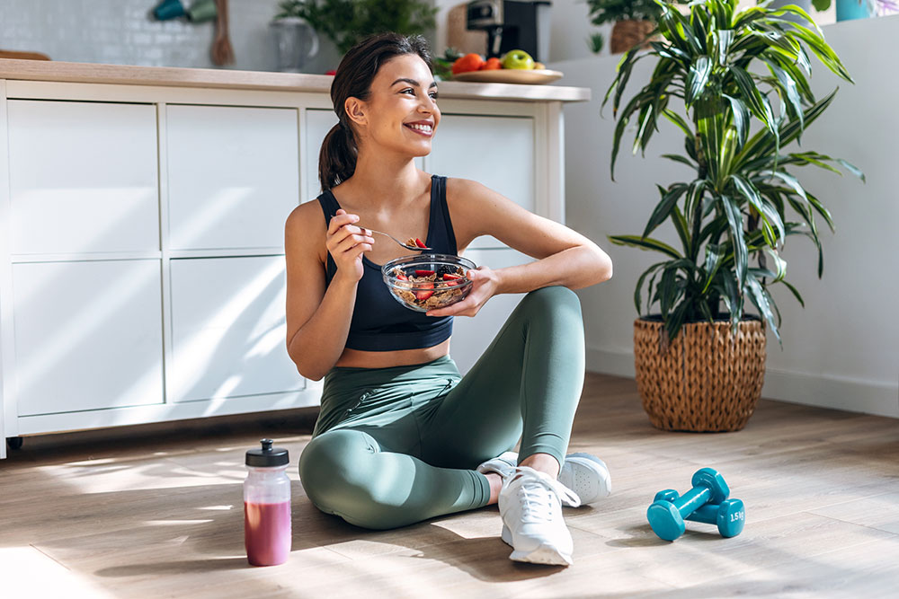 woman with healthy self care strategies